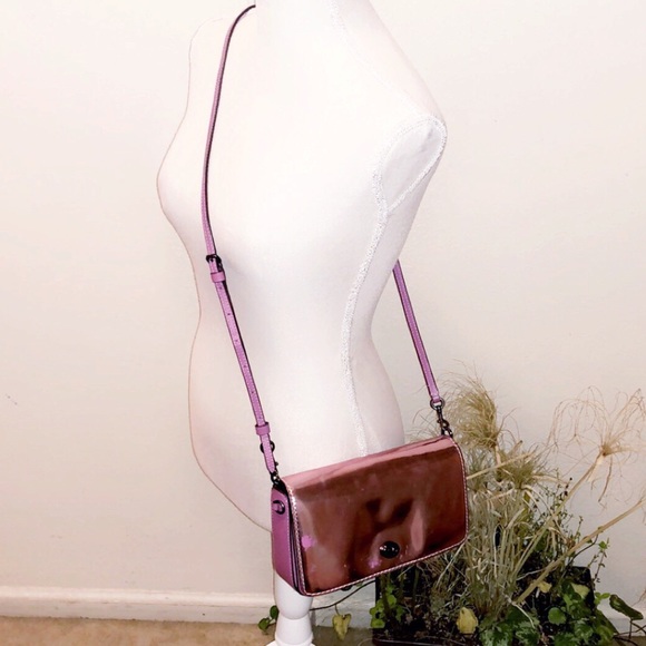 Coach Handbags - COACH Dinky 1941 Metallic Pink Crossbody Bag